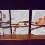Mini note book in carta di cotone con fiori interno avorio cm. 5x6